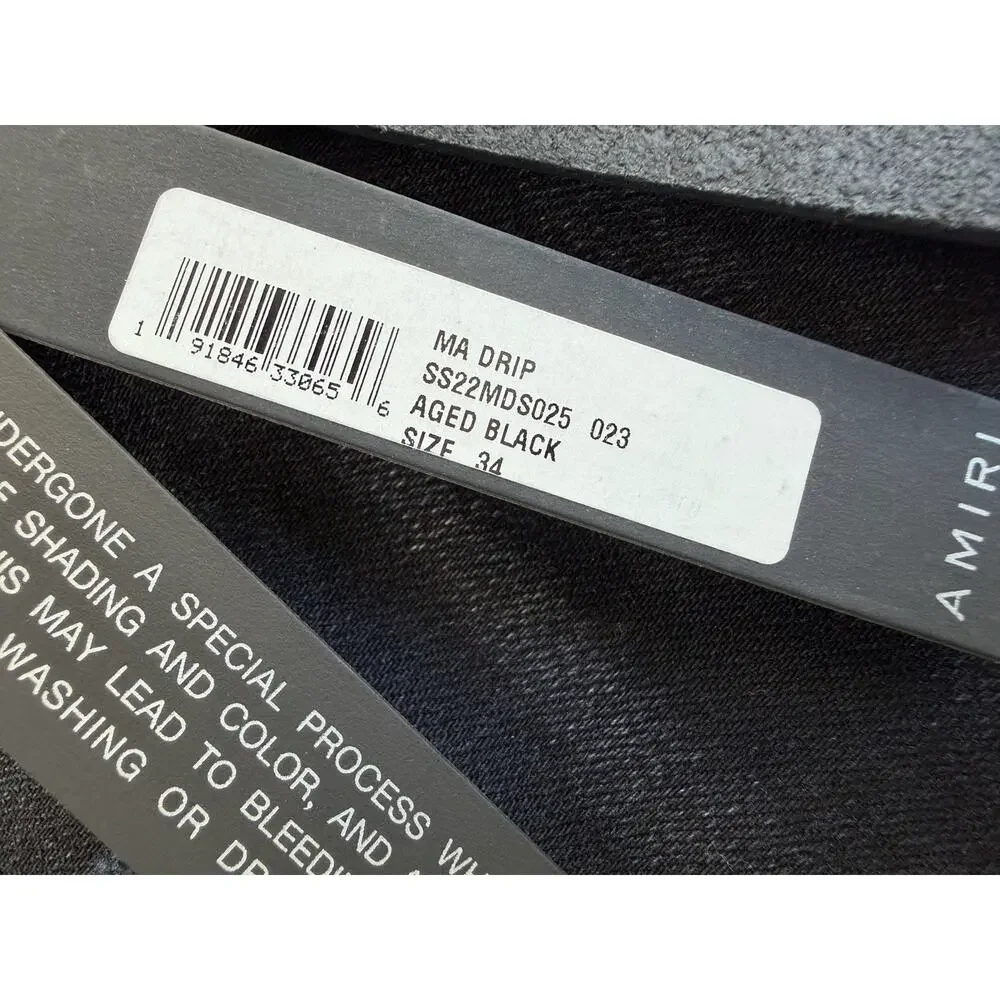 Size 34 - Amiri Aged Black MA Drip Jeans NEW/RETAIL $1,290